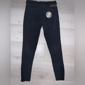 Kingsland Equestrian Breeches –Navy Blue w/ Daisy & Heart Embroidery Fits 24/26)